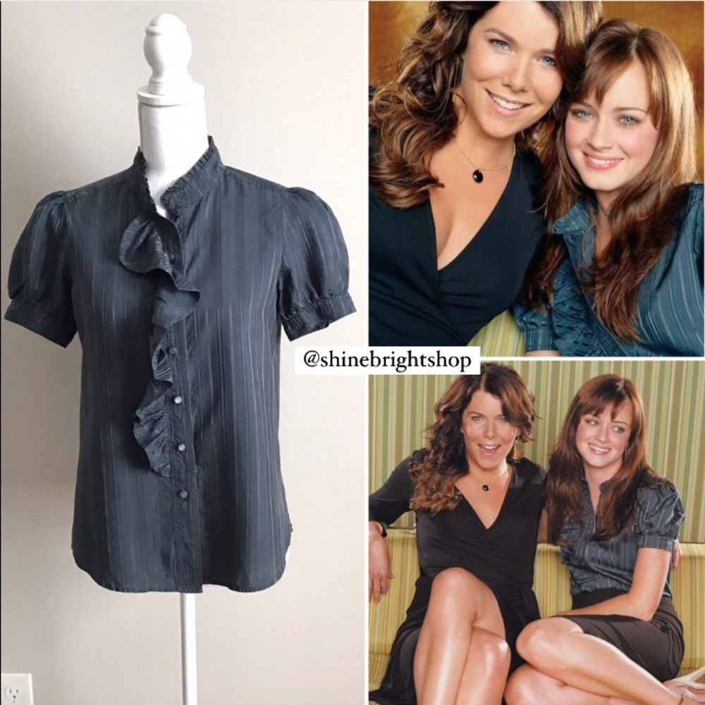 RARE Early 2000s Vintage Silk Blouse ASO Rory Gilmore and Paris in Gilmore Girls - Picture 4 of 14